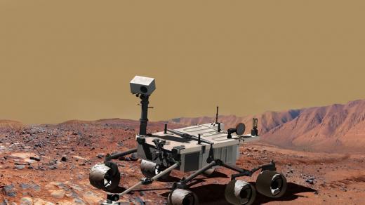 Vozítko Curiosity zkoumá Mars (ilustrační)