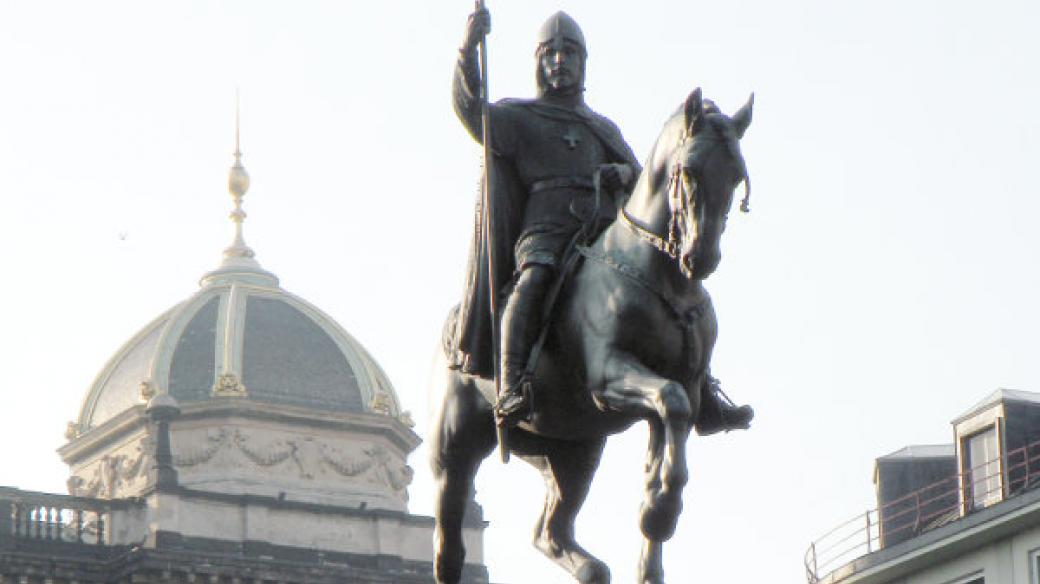 Jezdecká socha sv. Václava od J. V. Myslbeka (Praha, Václavské náměstí)