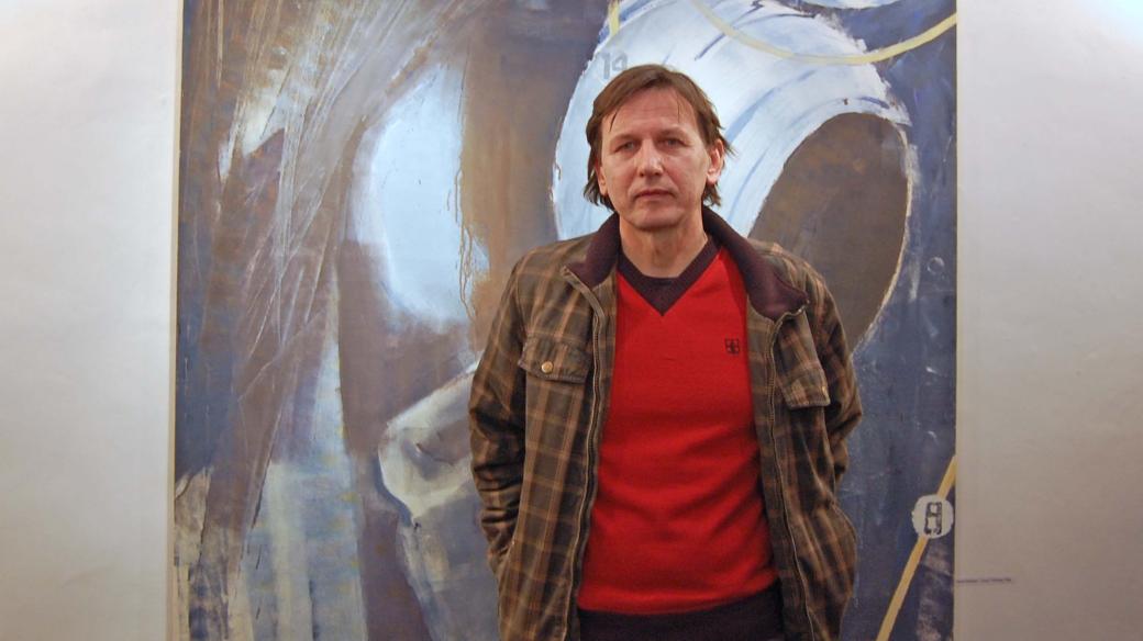 Daniel Balabán na své výstavě El a OP v pražské Galerii Millennium 