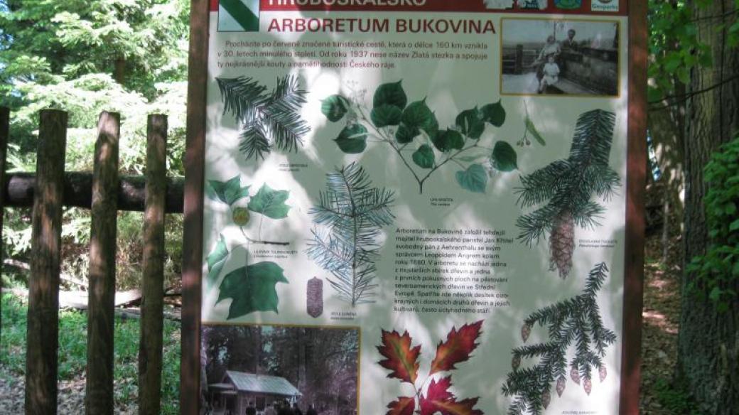 Tabule naučné stezky - Arboretum Bukovina