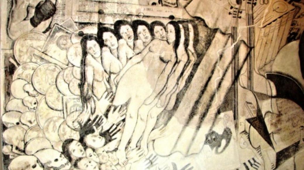 Originální freska mladého britského vojína na zdech libyjské pevnosti je někdy přirovnávána k Picassově Guernice