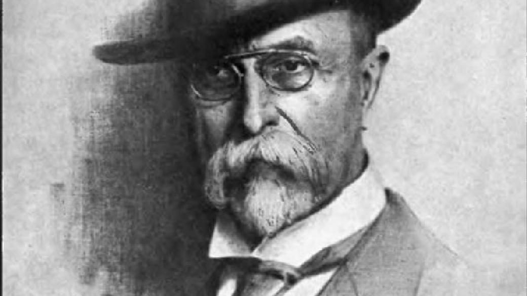 Do sporu o pravost rukopisů se zapojil i prezident Masaryk (portrét od Charlese Sarolea)