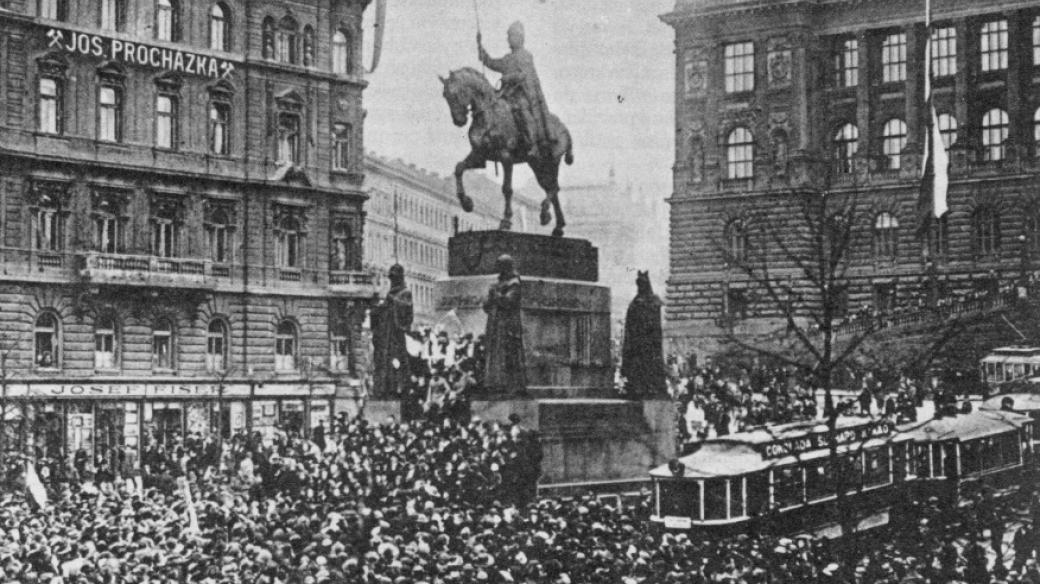 28. říjen 1918 na Václavském náměstí