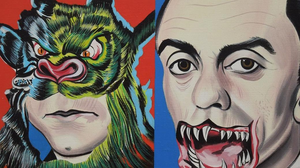 Působivé zobrazení nacistického ministra propagandy Goebbelse jako démona zla od islandského umělce Erró