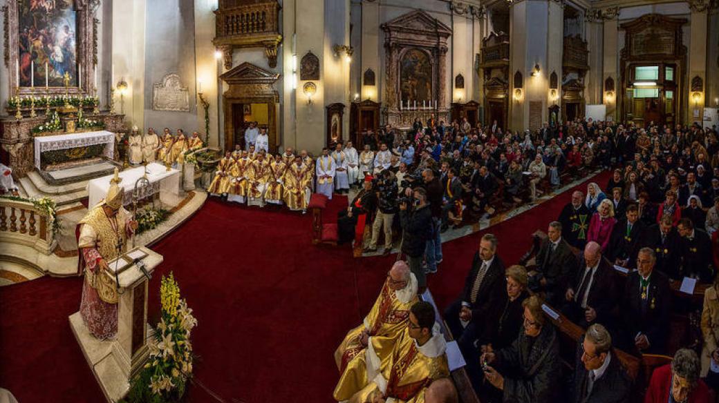 Kardinál Dominik Duka převzal 25. listopadu 2012 svůj titulární kostel sv. Marcelina a Petra v Římě