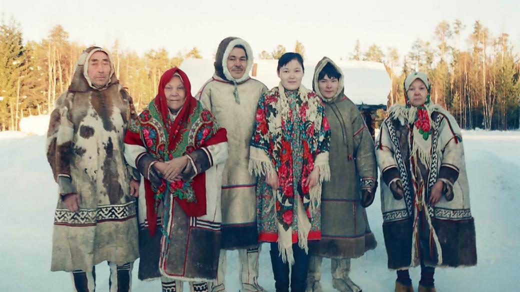 Obyvatelé mansijské osady, Sibiř