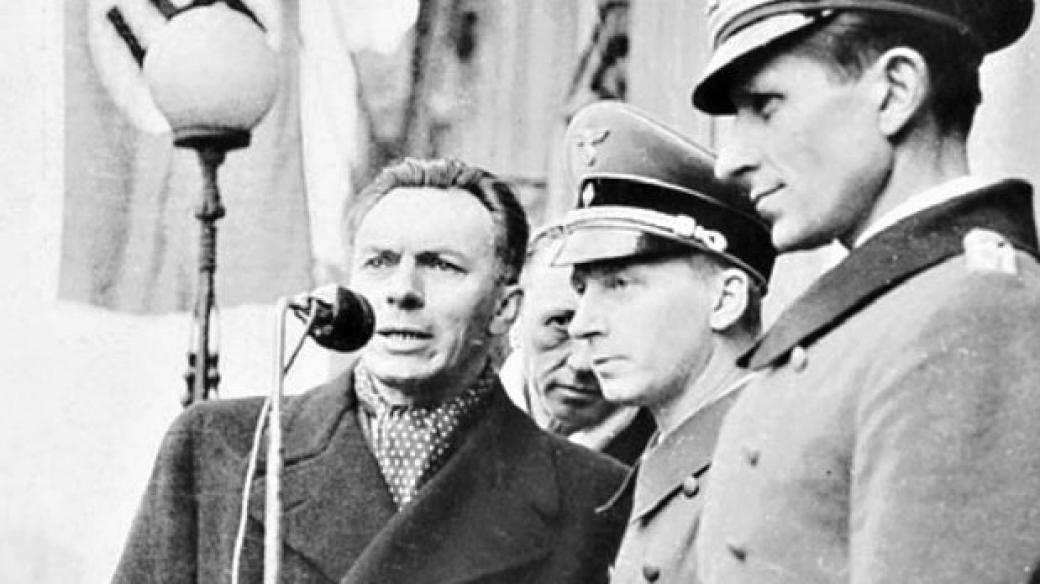 František Kocourek komentuje nacistickou vojenskou přehlídku na Václavském náměstí