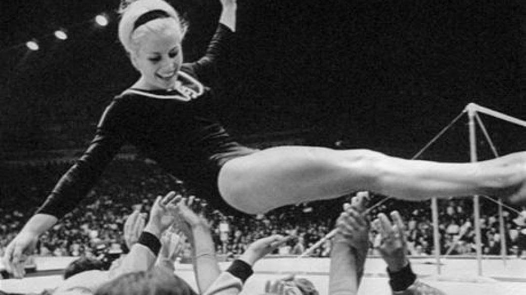 Věra Čáslavská na olympiádě 1968 v Mexiku