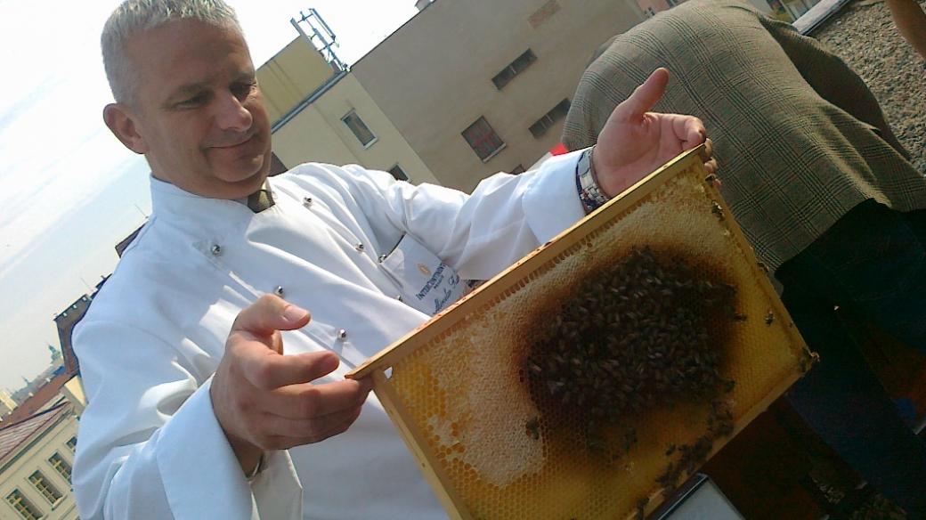 Šéfkuchař hotelu Intercontinental Miroslav Kubec, který přišel s myšlenkou včelstva na střeše hotelu