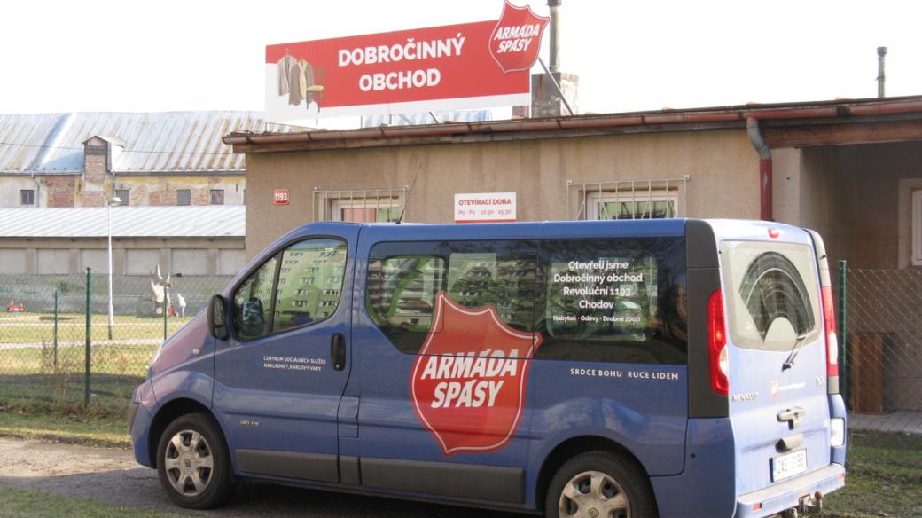 Dobročinný obchod Armády spásy v Chodově na Sokolovsku