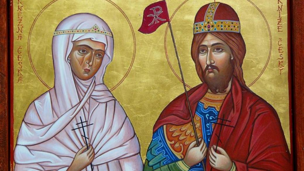 Ikona Jany Baudišové Svatí mučedníci kníže Václav a kněžna Ludmila
