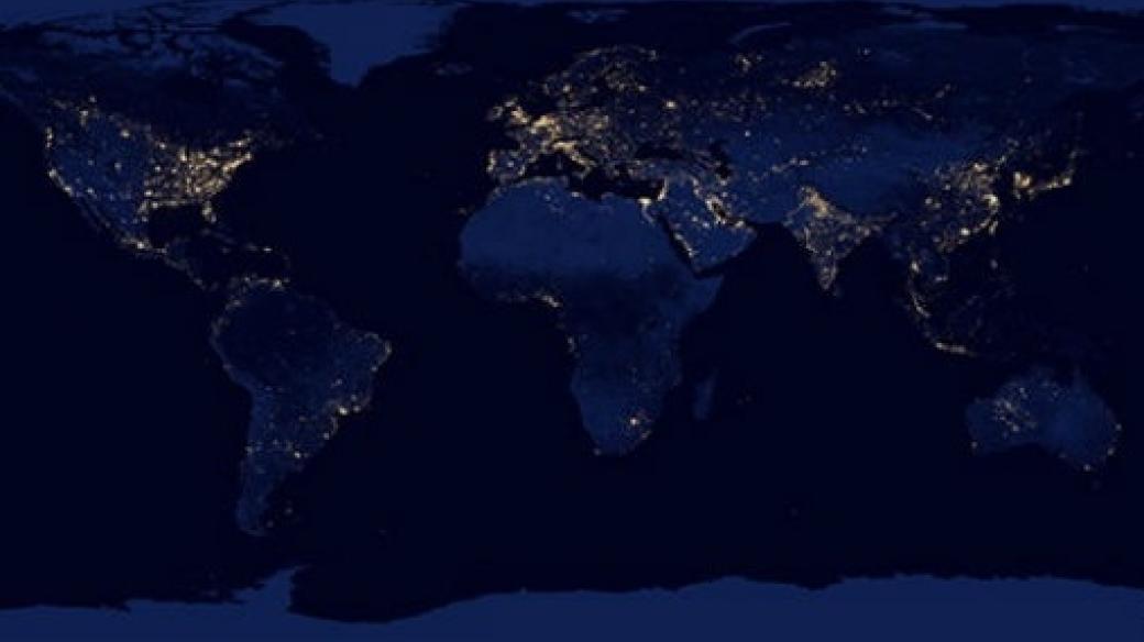 Mapa světelného znečištění podle NASA