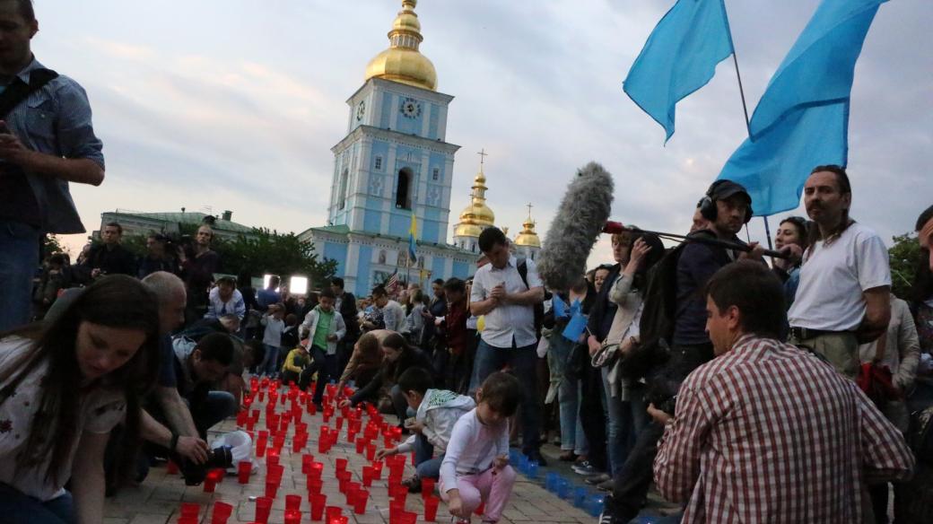 Akce v Kyjevě na podporu krymských Tatarů. Květen 2014