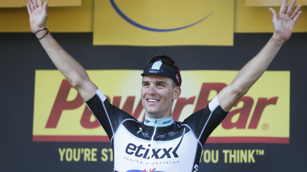 Český cyklista Zdeněk Štybar se raduje z vítězství v šesté etapě Tour de France