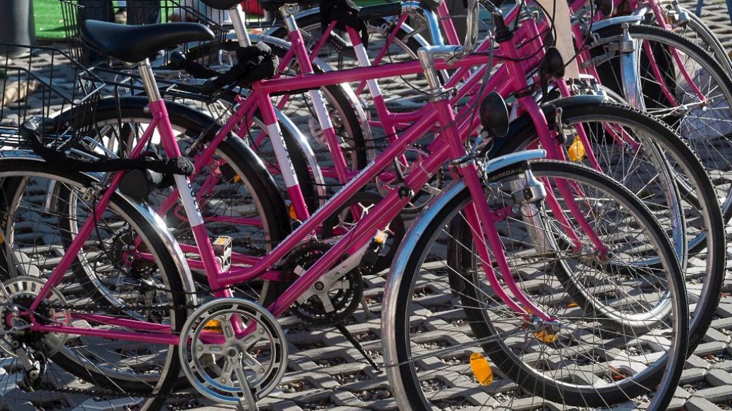 Lidé si můžou v Českých Budějovicích půjčovat růžová kola