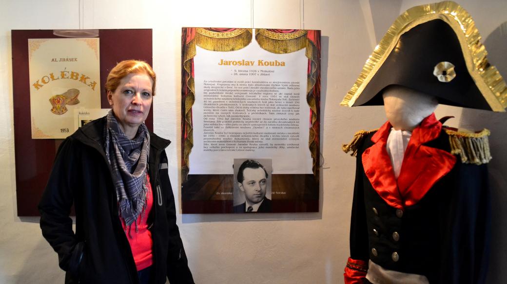 Výstava o Jaroslavu Koubovi v Telči. Na snímku je Helena Grycová Benešová z tamního muzea