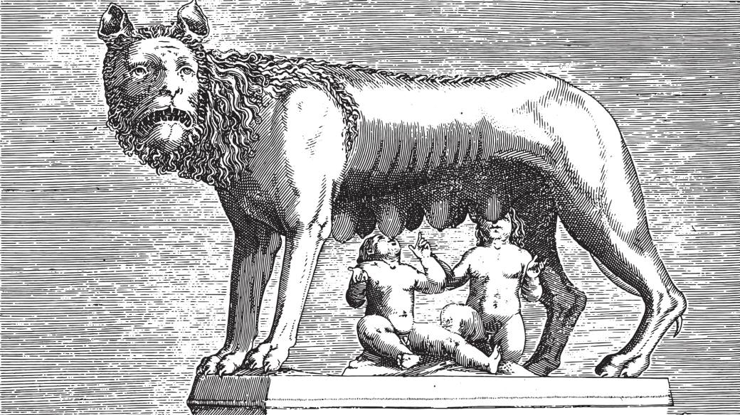 Romulus a Remus, které podle legendy zachránila vlčice