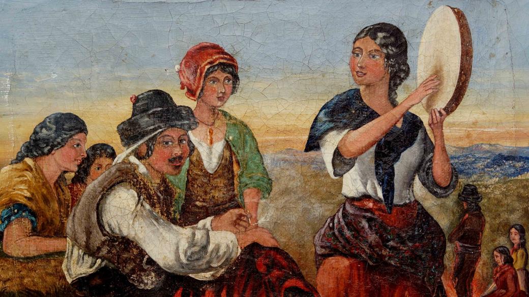 Francis William Topham: Španělští Romové, 1854/1855, olej na plátně.