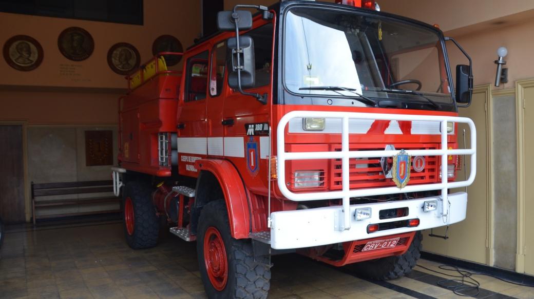 Terénní hasičské auto 1. sboru ve Valparaísu. Tahle jednotka jezdí často k lesním požárům