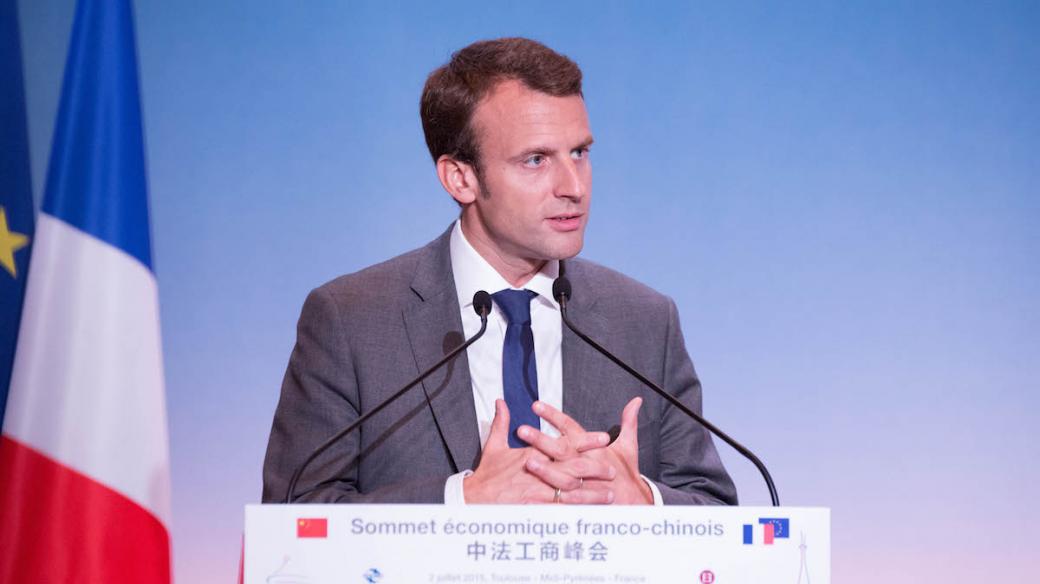 Emmanuel Macron na summitu v roce 2015
