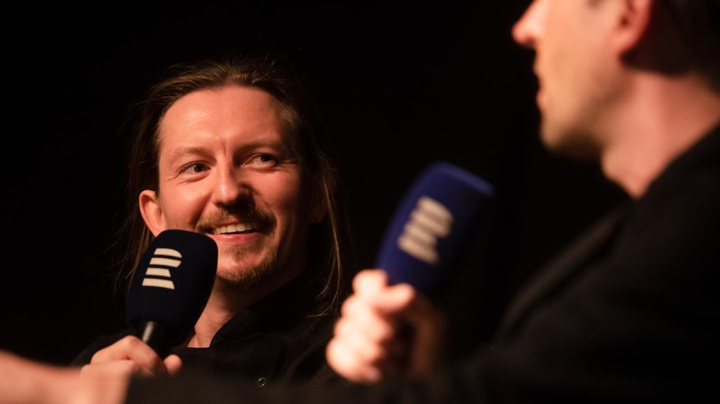 Přemek Forejt během živé Brambory s vejcem na Prix Bohemia Radio 2022 v Olomouci