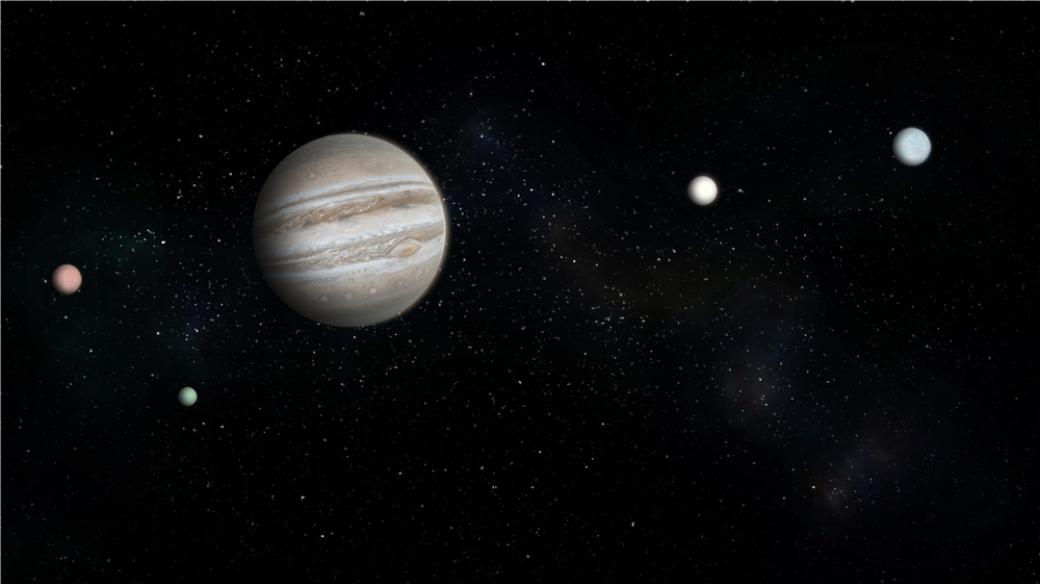 Planeta Jupiter a galileovské měsíce