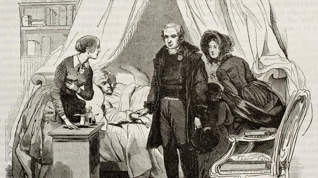 Lékař u pacienta v 19. století