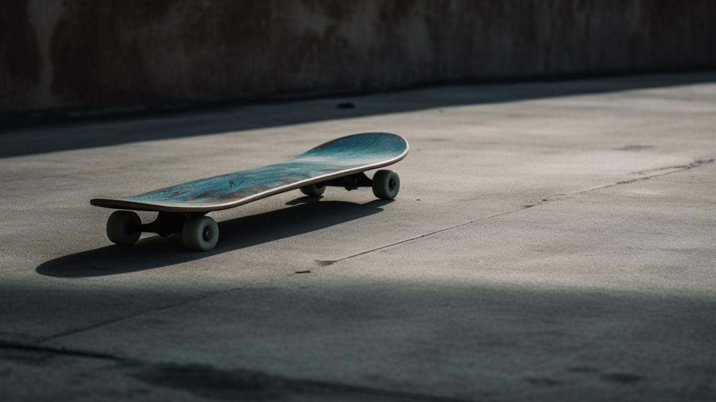 Skateboard na betonovém chodníku
