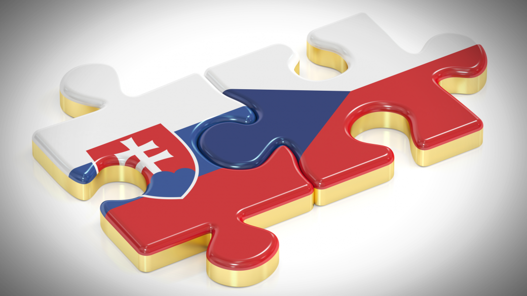Česká a slovenská vlajka jako puzzle (ilustrační obrázek)