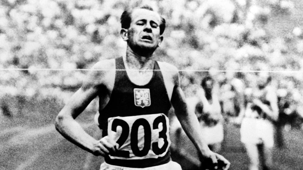 Emil Zátopek na olympiádě v Londýně 1948