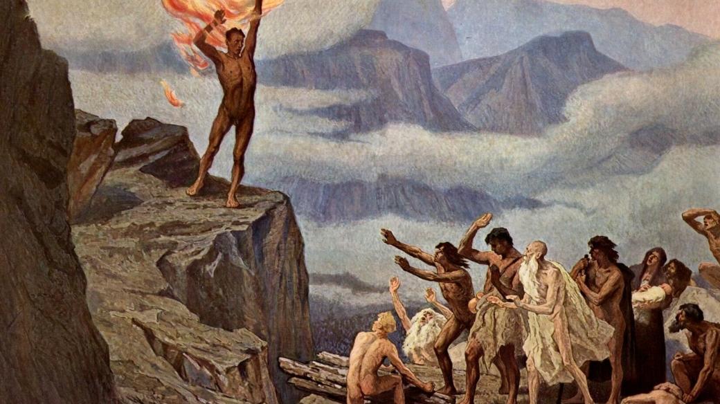 Hugo Vogel: Prometheus přináší lidem oheň