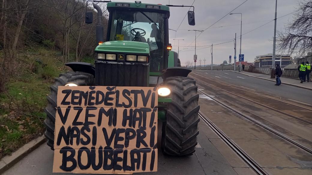 Protesty zemědělců v Praze