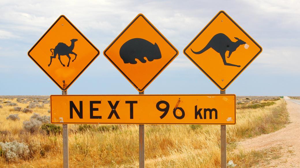 Dopravní značka v Austrálii