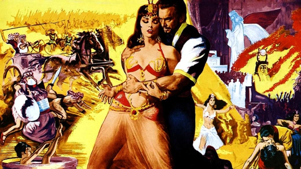 Plakát k filmu Šalamoun a královna ze Sáby (1959): v hlavních rolích Yul Brynner a Gina Lollobrigida