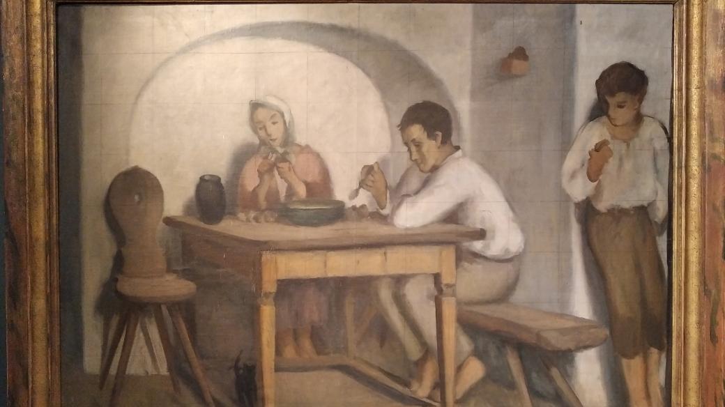 Obraz na výstavě malíře Rudolfa Vejrycha