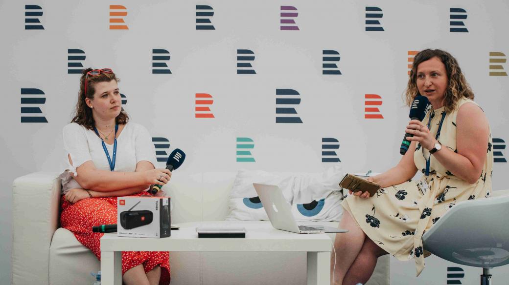 Kristina Roháčková a Lenka Kabrhelová na Letní filmové škole v Uherském Hradišti