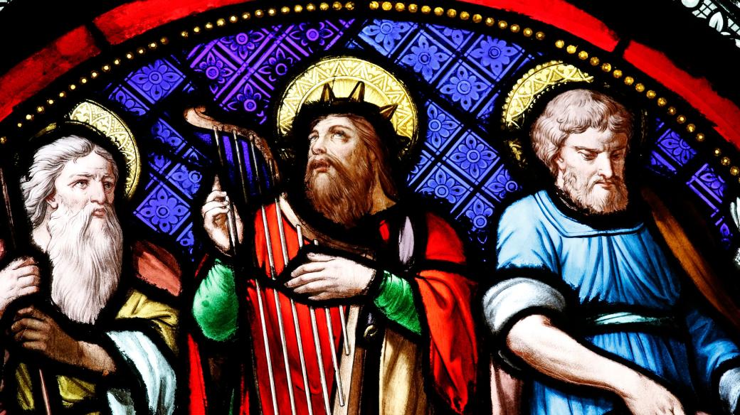 Abrahám, David a Josef v kostele Sainte-Clotilde ve Francii