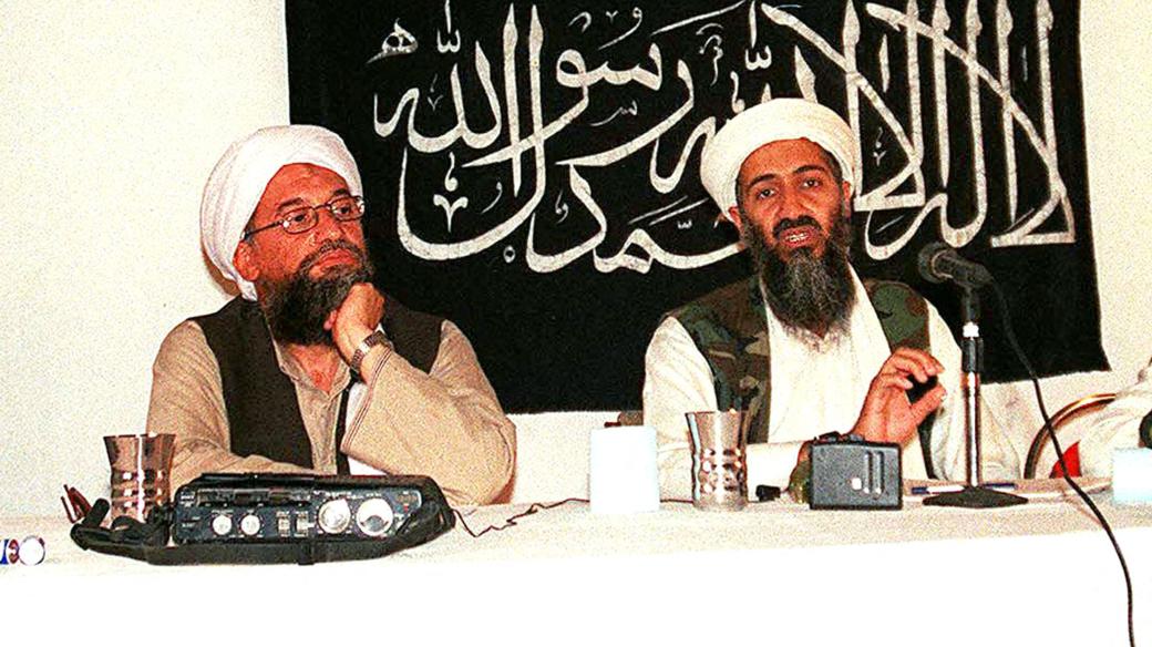 Vůdci teroristické organizace Al Káida Ajman az-Zaváhirí a Usáma bin Ládin