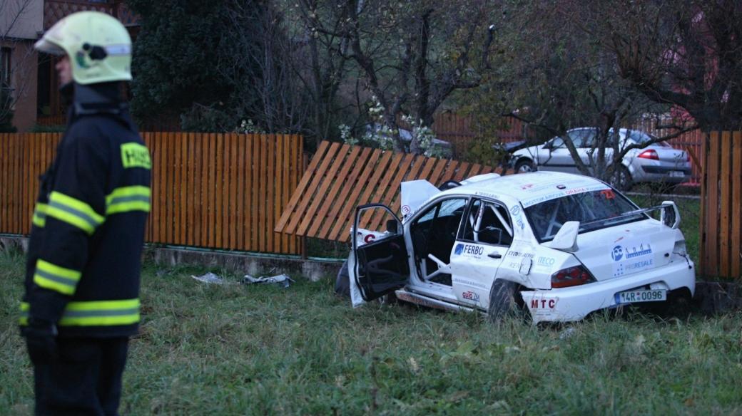 Nehoda při rallye na Lopeníku v roce 2012