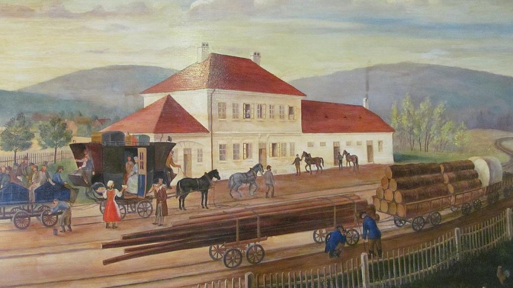 Dobový obraz koněspřežky v Bujanově