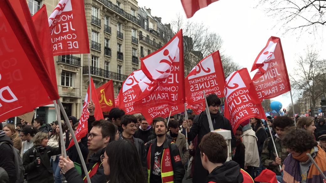 Demonstrace příznivců Francouzské komunistické strany