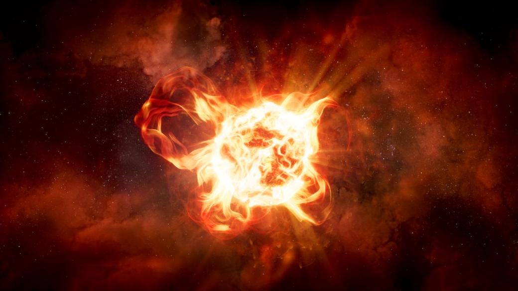 Superobří hvězda VY Canis Majoris v představě výtvarníka