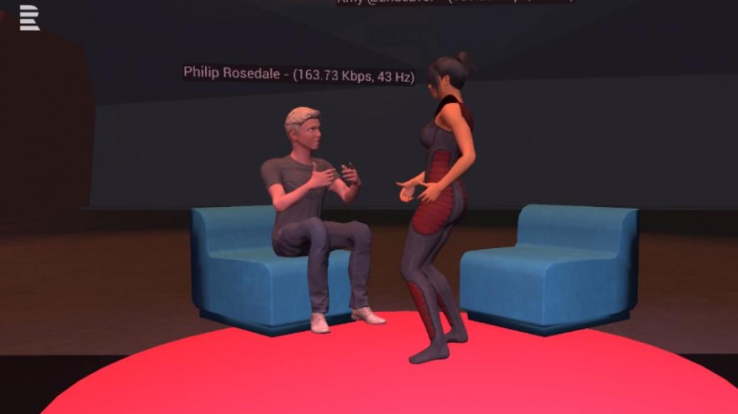 Amy Pecková se prostřednictvím virtuální reality popovídala s Philipem Rosdalem, průkopníkem VR, který se připojil ze San Francisca.