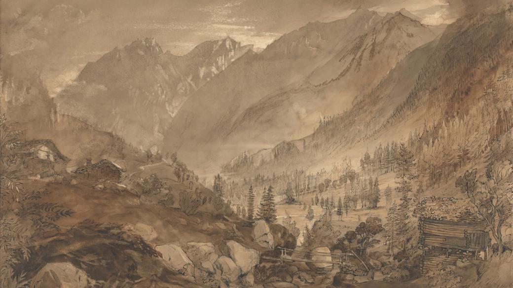 John Ruskin: Horská krajina (Macugnaga, 1845)