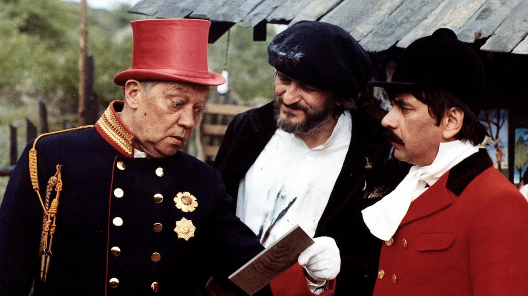 Rudolf Hrušínský, Milan Lasica a Petr Čepek ve filmu Tři veteráni (1983)
