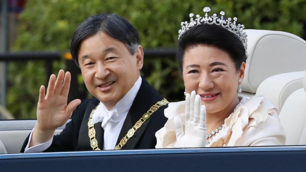 japonský císař Naruhito s manželkou Masako