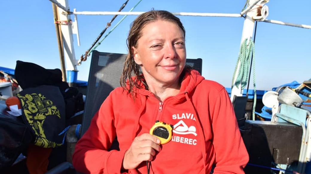 Plavkyně Markéta Pechová po přeplavání kanálu La Manche