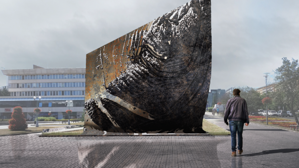 Vítězný návrh památníku hornických tradic a obětí důlních neštěstí v Mostě