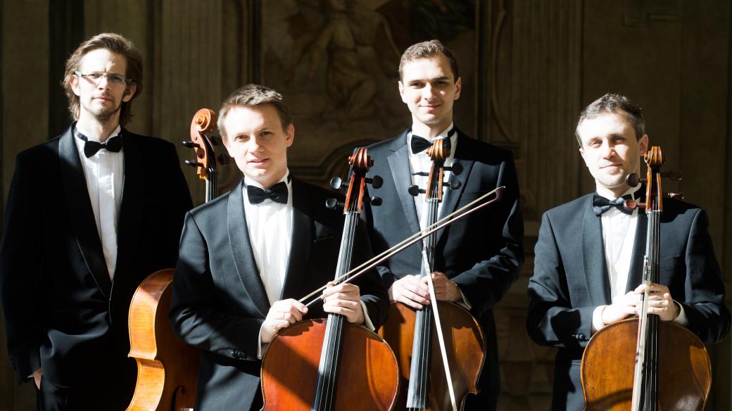 Prague Cello Quartet (Jan Zvěřina, Petr Špaček, Ivan Vokáč, Jan Zemen) na snímku z roku 2016