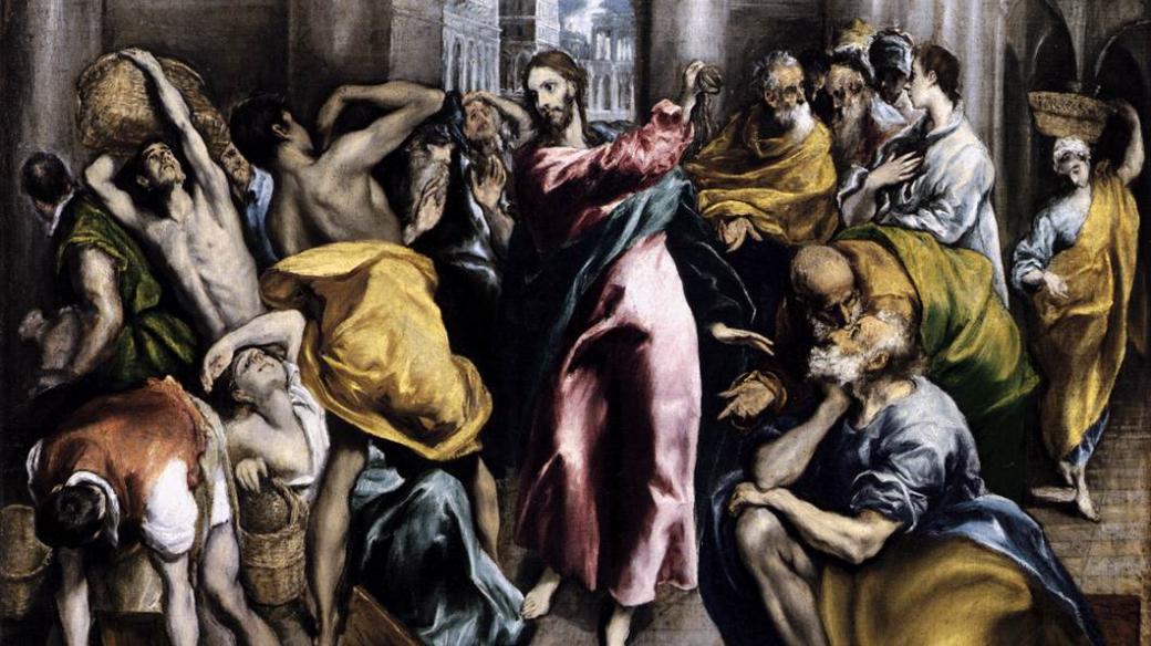 El Greco: Vyhnání kupců z chrámu, 1570–1575